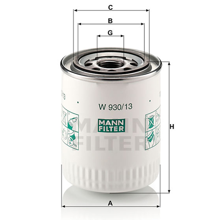 Масляный фильтр MANN-FILTER W930/13 : Купить масляный фильтр MANN (МАНН ...